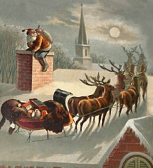 Sleigh on house